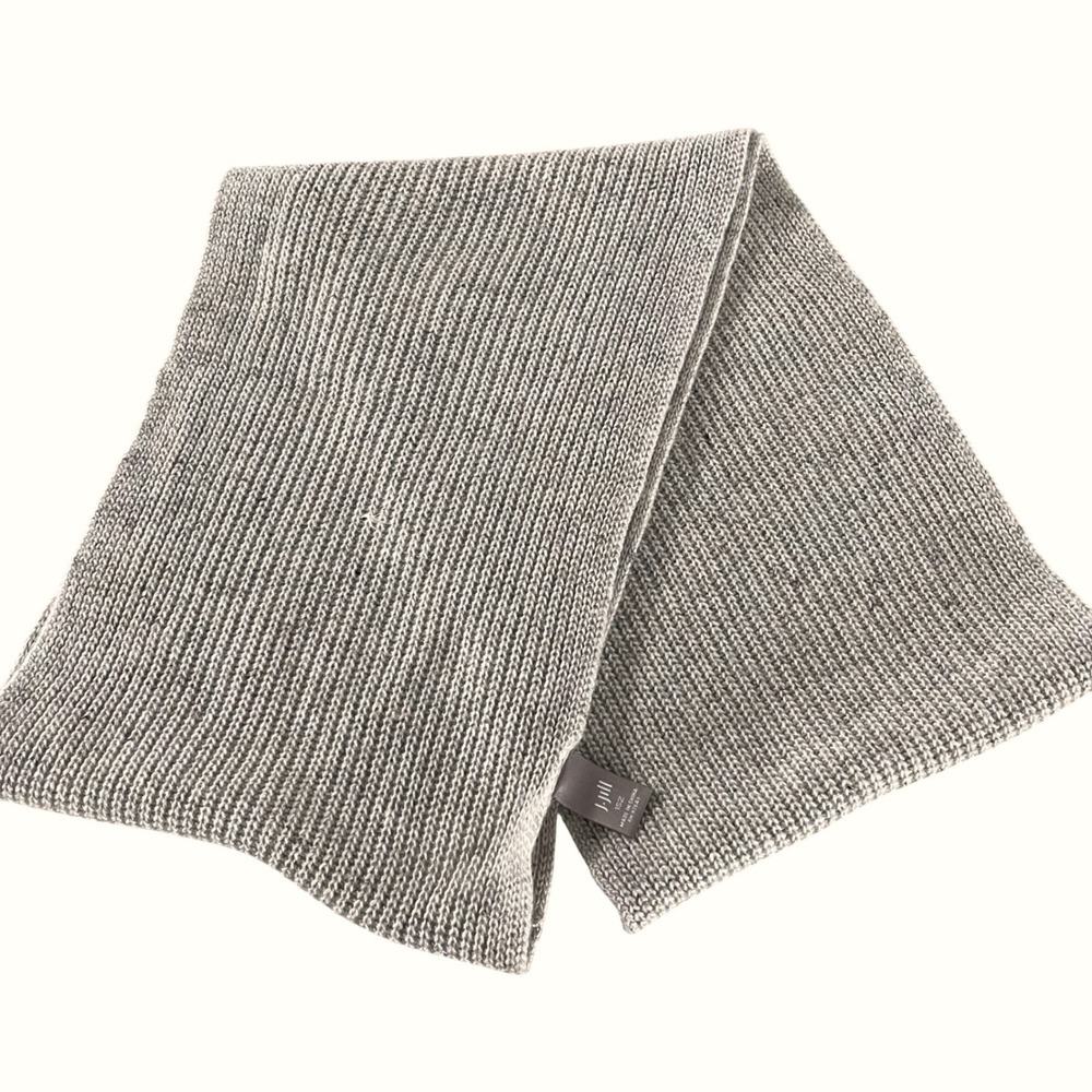 J Jill‎ Lightweight Knit Infinity Scarf Neutral Tan Beige Speckled Wool Blend